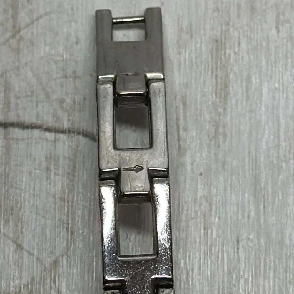Fossil‎ BIG TIC ES9744 American Flag LED Dial Silver Tone Watch SCRATCHES